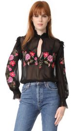 Nicholas Peony Embroidered Ruffle Shirt at Shopbop